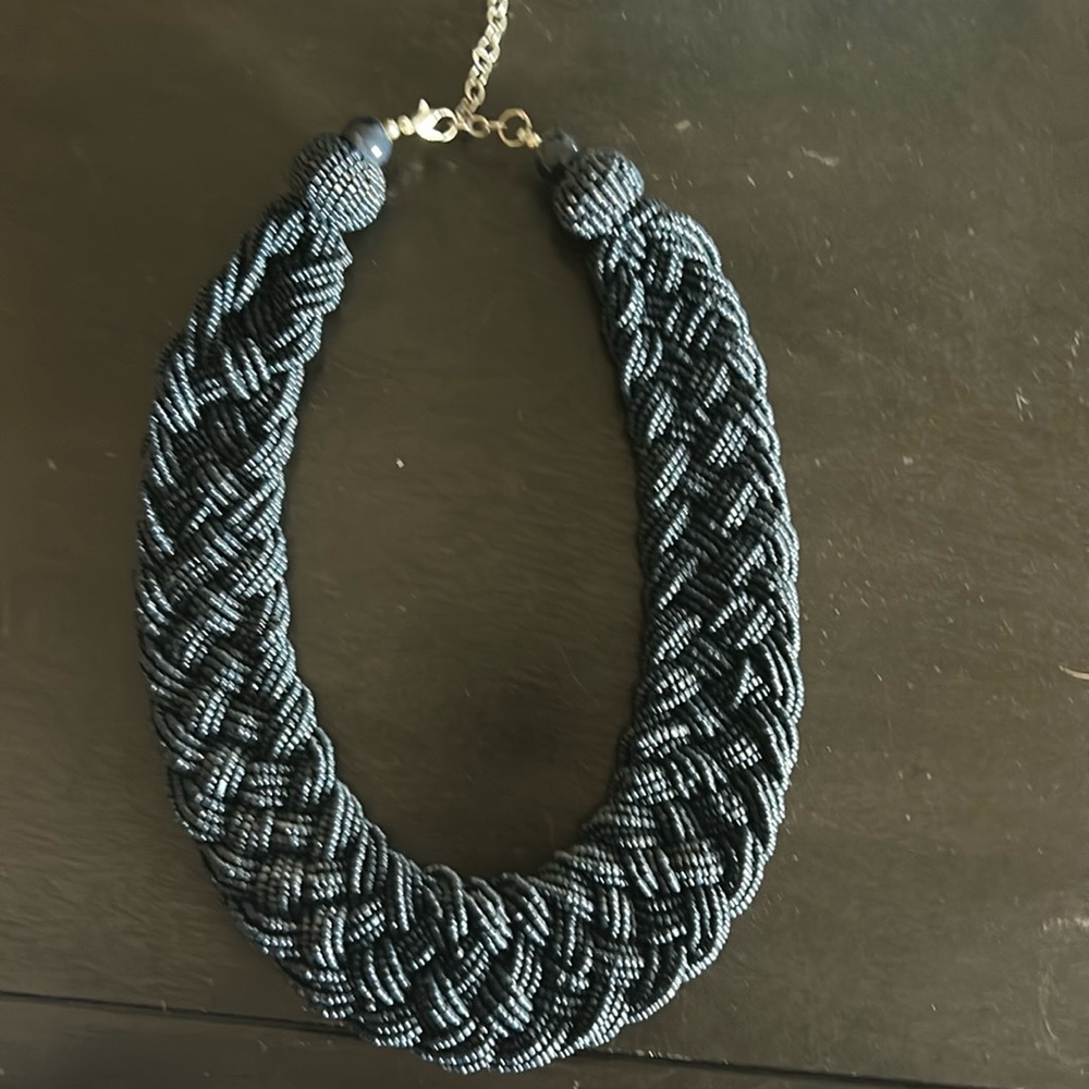 Navy beaded necklace